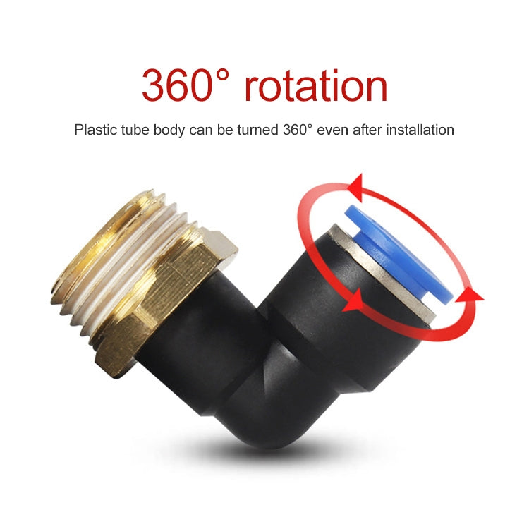 PL6-M5 LAIZE 10pcs Male Thread Elbow Pneumatic Quick Fitting Connector