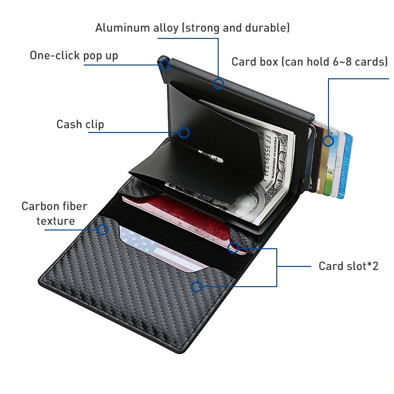 C1804H1 RFID Carbon Fiber Wallet For Men(Black)