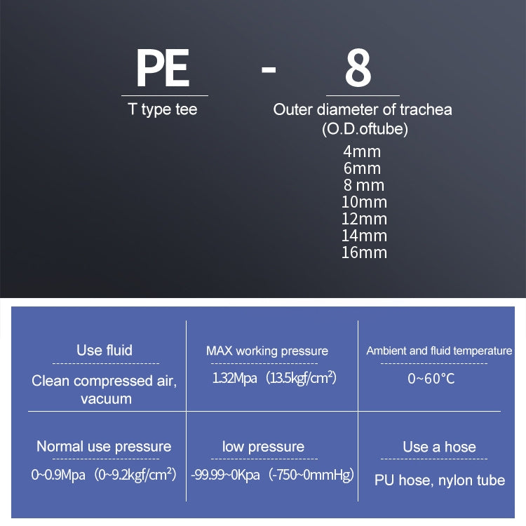 PE-4 LAIZE 10pcs PBT Plastic Tee Joint Pneumatic Quick Fitting Connector