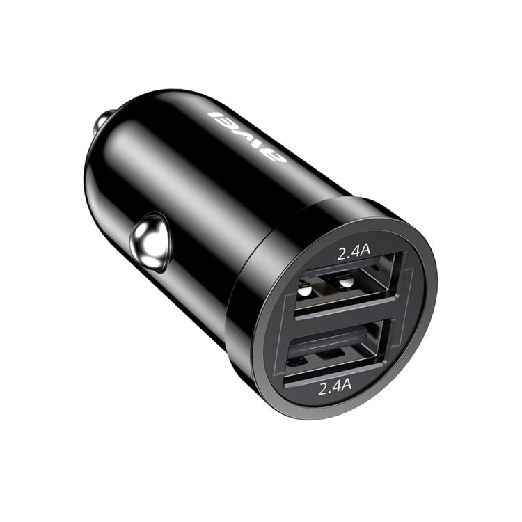 awei C-826 Mini Dual USB 2.4A Car Charger(Black)