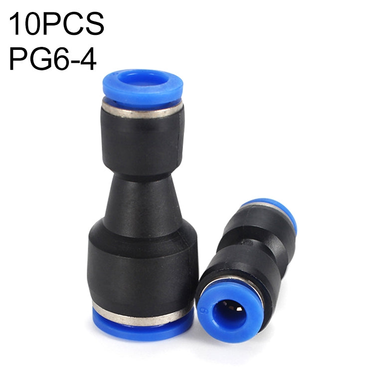 PG6-4 LAIZE 10pcs Plastic Reducing Straight Pneumatic Quick Fitting Connector