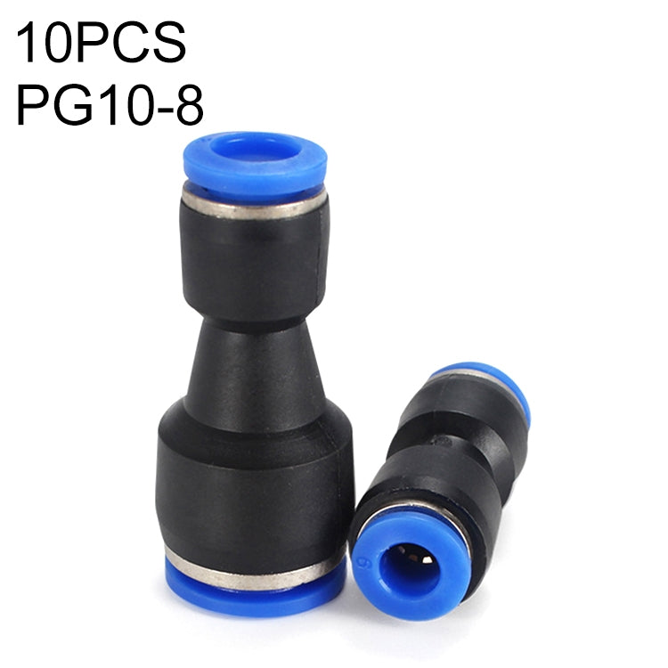 PG10-8 LAIZE 10pcs Plastic Reducing Straight Pneumatic Quick Fitting Connector