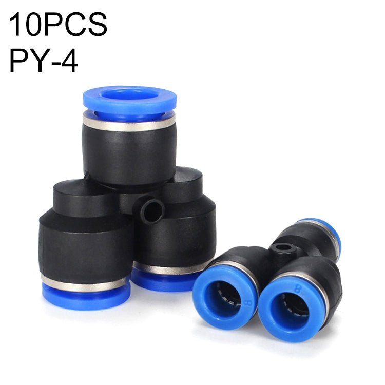 PY-4 LAIZE 10pcs Plastic Y-type Tee Reducing Pneumatic Quick Fitting Connector