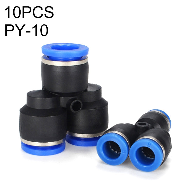 PY-10 LAIZE 10pcs Plastic Y-type Tee Reducing Pneumatic Quick Fitting Connector