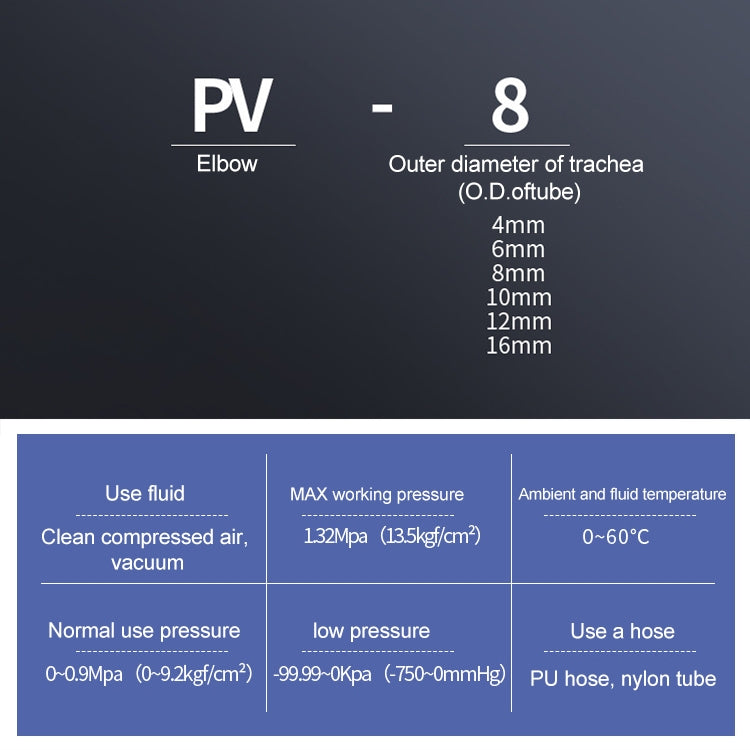 PV-4 LAIZE 10pcs Plastic Elbow Pneumatic Quick Fitting Connector