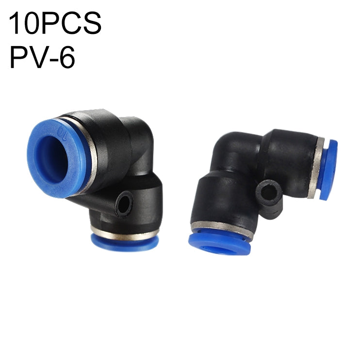 PV-6 LAIZE 10pcs Plastic Elbow Pneumatic Quick Fitting Connector