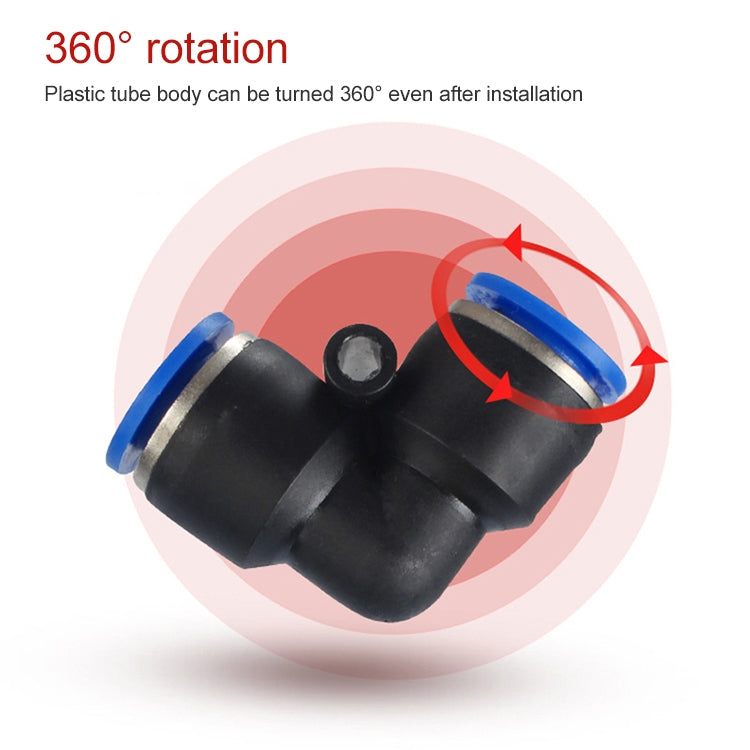 PV-10 LAIZE 10pcs Plastic Elbow Pneumatic Quick Fitting Connector