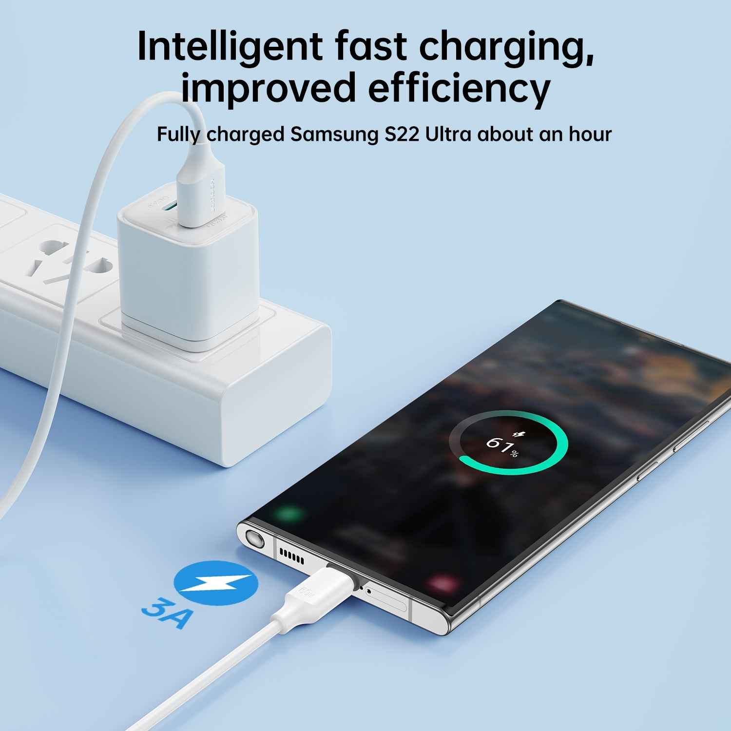 Uniqbuy For JOYROOM S-UC027A9 3A USB to USB-C/Type-C Fast Charging Data Cable, Length:0.25m(Black)