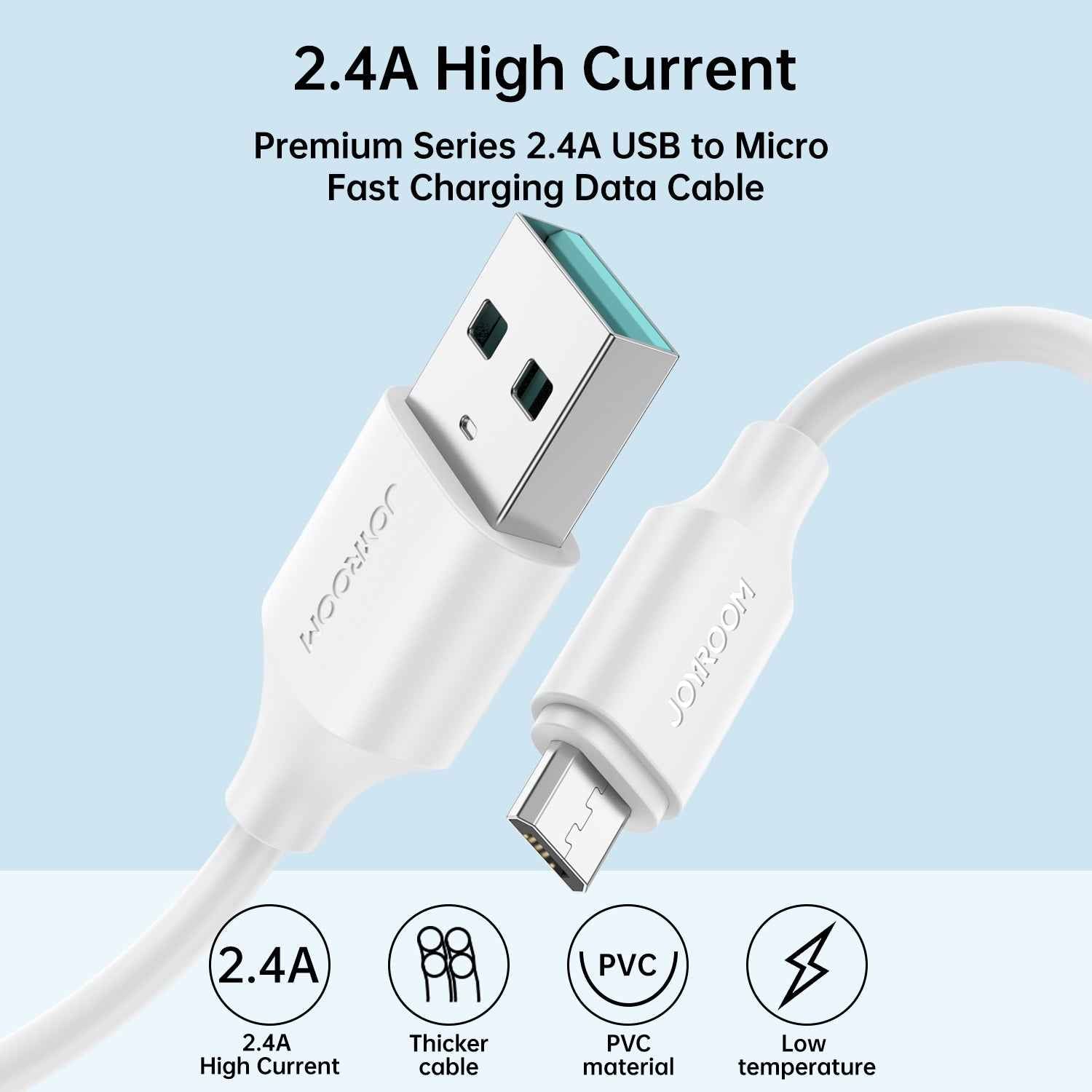 Uniqbuy For JOYROOM S-UM018A9 2.4A USB to Micro USB Fast Charging Data Cable, Length:1m(Black)