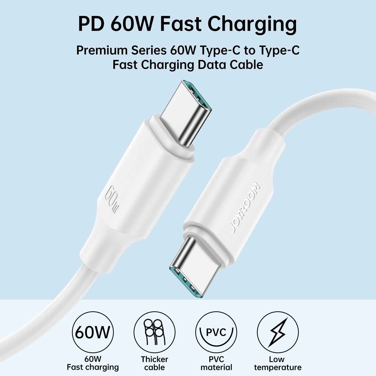 Uniqbuy For JOYROOM S-CC060A9 60W USB-C/Type-C to USB-C/Type-C Fast Charging Data Cable, Length: 1m(Black)