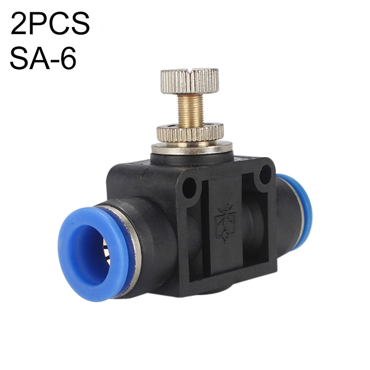 SA-6 LAIZE 2pcs Pipe Throttle Valve Quick Fitting Pneumatic Connector