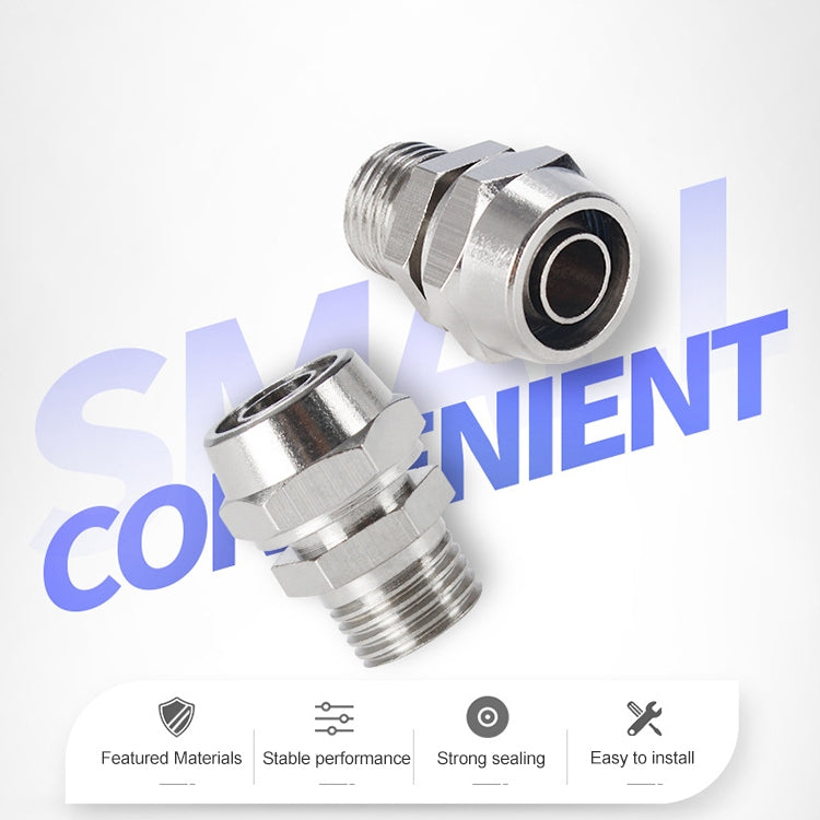 PC12-03 LAIZE 2pcs Nickel Plated Copper Pneumatic Quick Fitting Connector