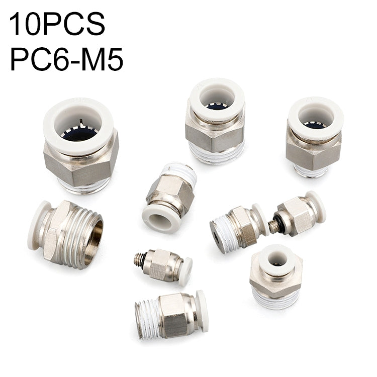 PC6-M5 LAIZE 10pcs PC Straight Pneumatic Quick Fitting Connector