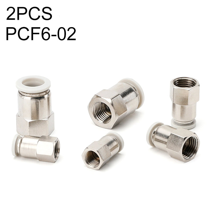 PCF6-02 LAIZE 2pcs Female Thread Straight Pneumatic Quick Fitting Connector