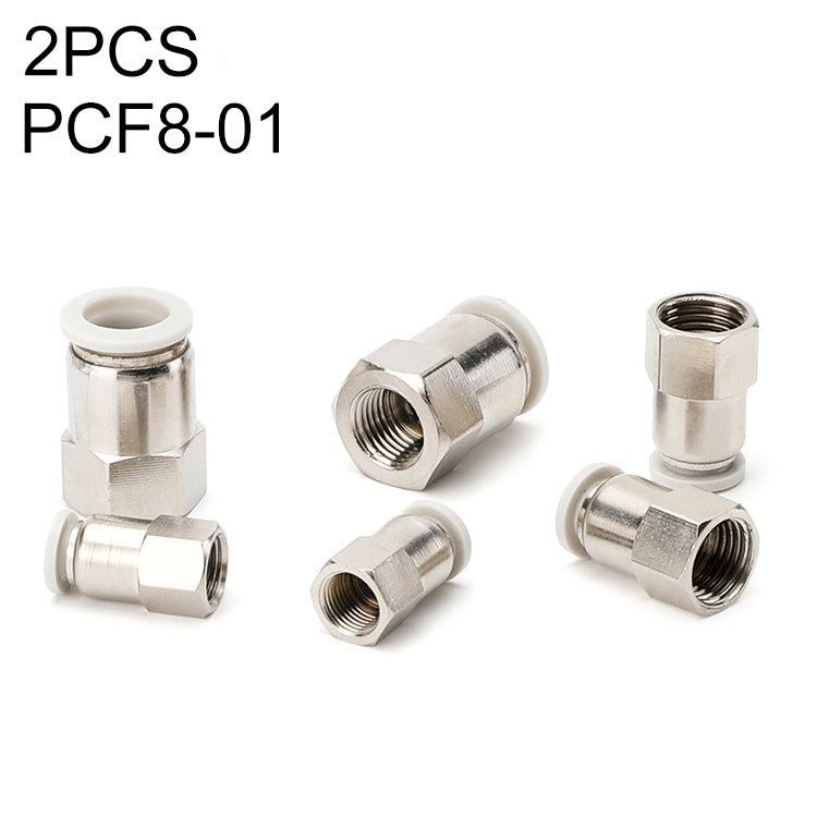 PCF8-01 LAIZE 2pcs Female Thread Straight Pneumatic Quick Fitting Connector