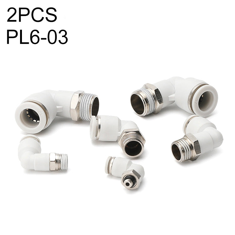 PL6-03 LAIZE 2pcs PL Elbow Pneumatic Quick Fitting Connector