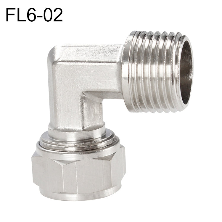 FL6-02 LAIZE Nickel Plated Copper Trachea Quick Fitting Twist Elbow Lock Female Connector