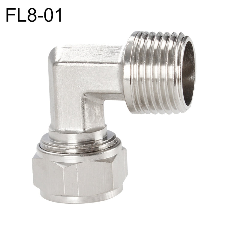 FL8-01 LAIZE Nickel Plated Copper Trachea Quick Fitting Twist Elbow Lock Female Connector