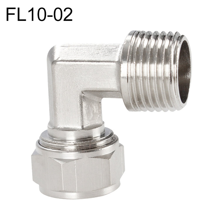 FL10-02 LAIZE Nickel Plated Copper Trachea Quick Fitting Twist Elbow Lock Female Connector