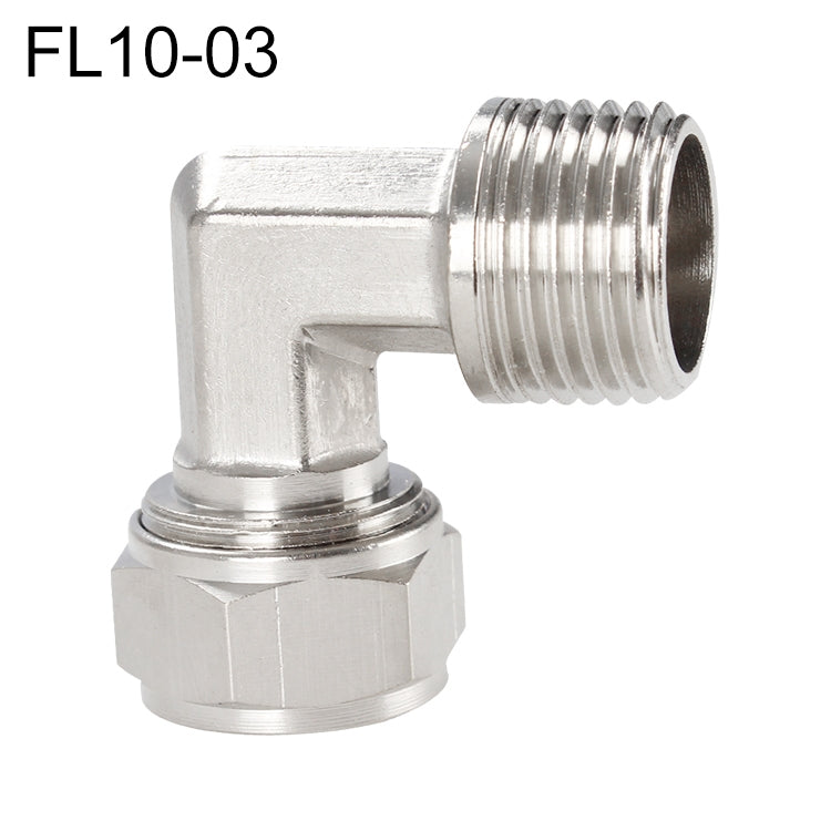 FL10-03 LAIZE Nickel Plated Copper Trachea Quick Fitting Twist Elbow Lock Female Connector