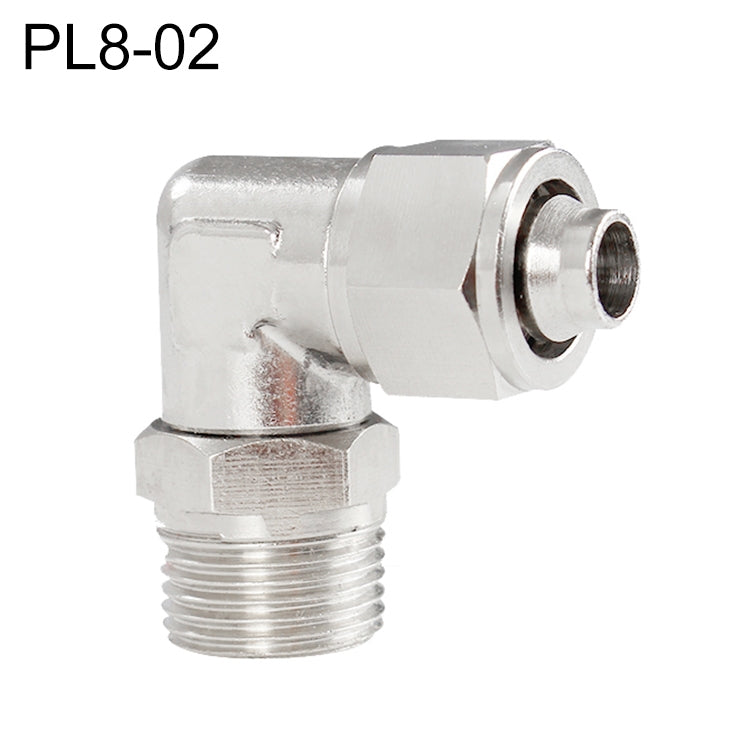 PL8-02 LAIZE Nickel Plated Copper Trachea Quick Fitting Twist Swivel Elbow Lock Female Connector