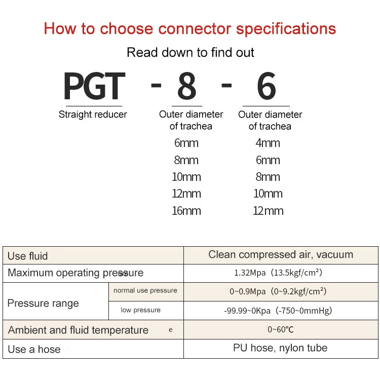 PG16-12 LAIZE Nickel Plated Copper Reducer Straight Pneumatic Quick Fitting Connector