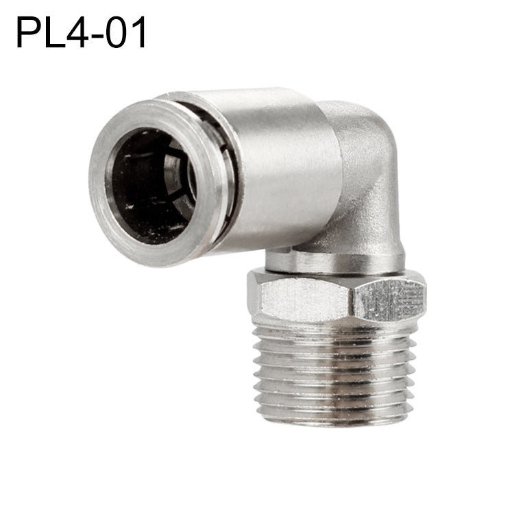 PL4-01 LAIZE Nickel Plated Copper Elbow Male Thread Pneumatic Quick Fitting Connector