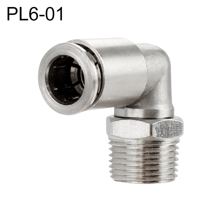 PL6-01 LAIZE Nickel Plated Copper Elbow Male Thread Pneumatic Quick Fitting Connector