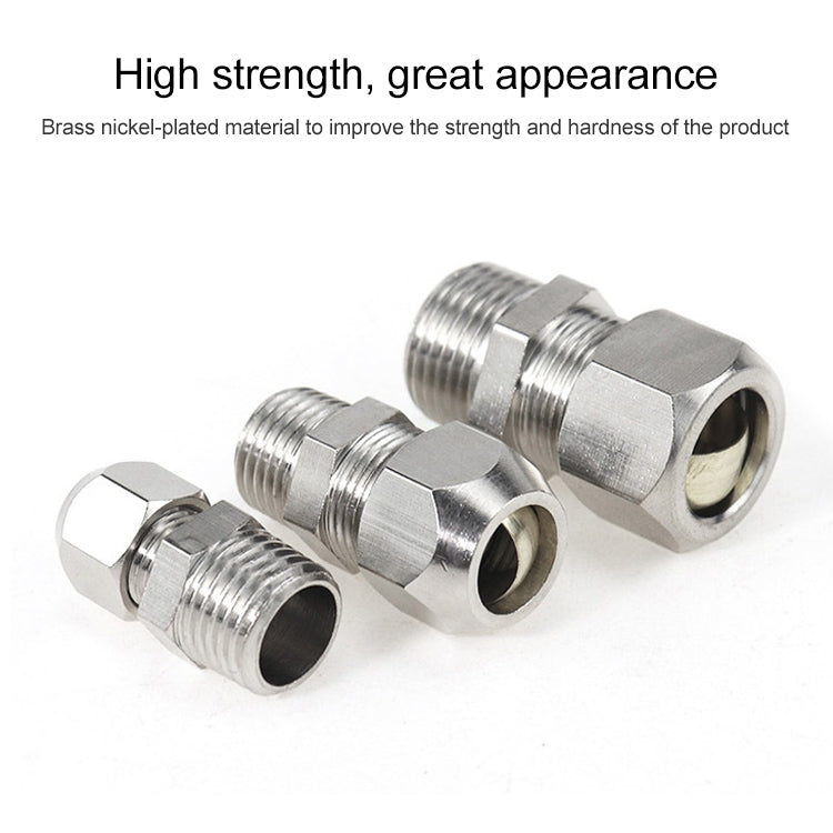 10pcs / Pack PC4-01 LAIZE Nickel Plated Copper Reducer Straight Pneumatic Quick Fitting Connector