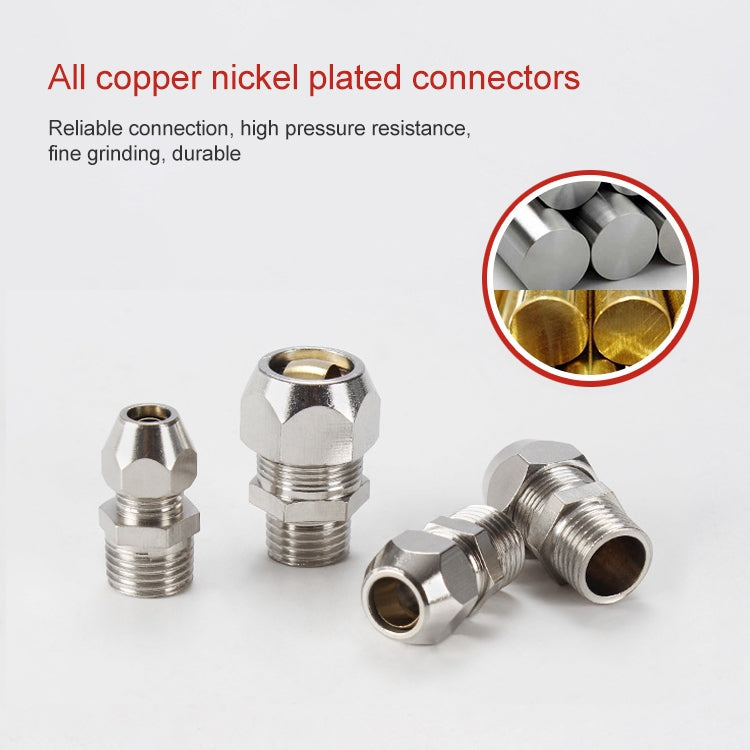 10pcs / Pack PC4-01 LAIZE Nickel Plated Copper Reducer Straight Pneumatic Quick Fitting Connector