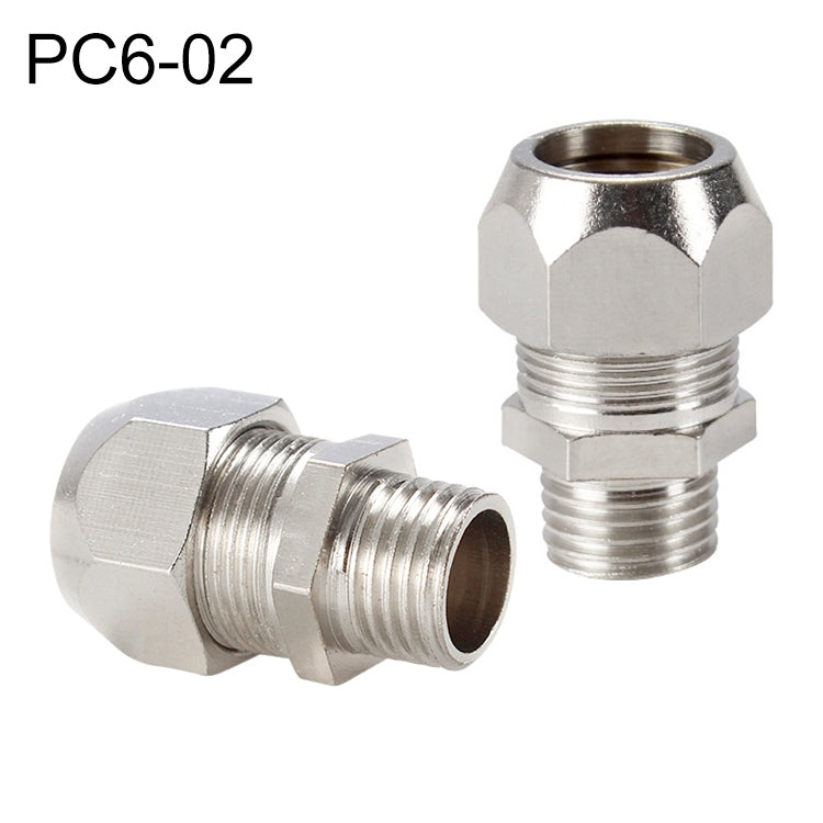 PC6-02 LAIZE Nickel Plated Copper Reducer Straight Pneumatic Quick Fitting Connector