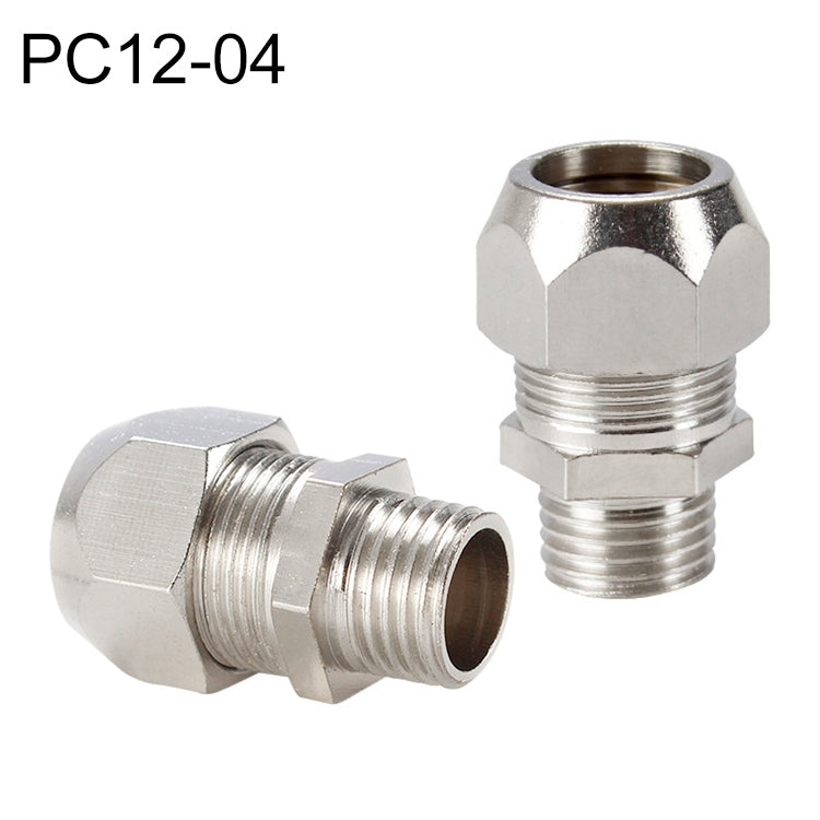 PC12-04 LAIZE Nickel Plated Copper Reducer Straight Pneumatic Quick Fitting Connector