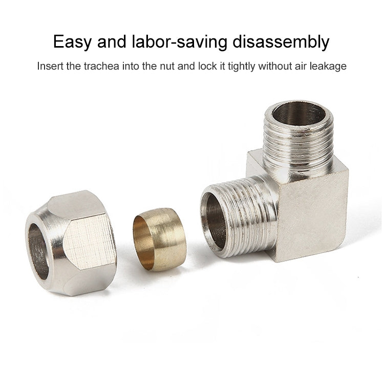 PL6-03 LAIZE Nickel Plated Copper Reducer Elbow Pneumatic Quick Fitting Connector