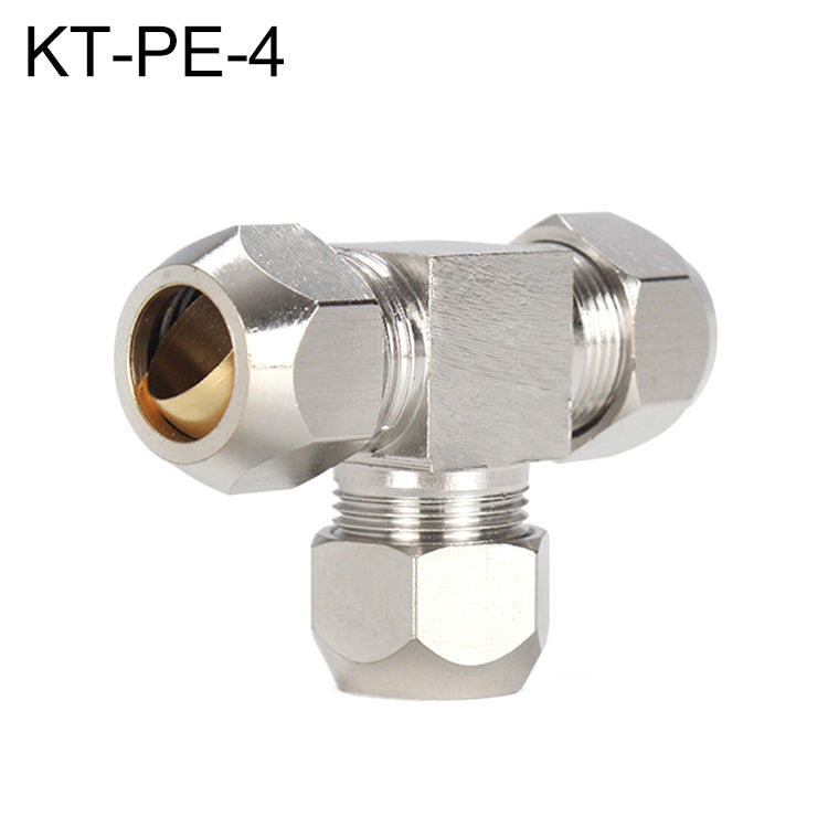 KT-PE-4 LAIZE Nickel Plated Copper T Type Tee Pneumatic Quick Fitting Copper Pipe Connector