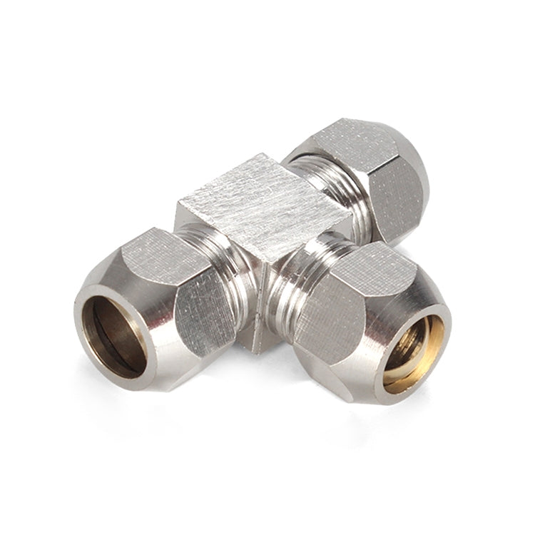 KT-PE-6 LAIZE Nickel Plated Copper T Type Tee Pneumatic Quick Fitting Copper Pipe Connector