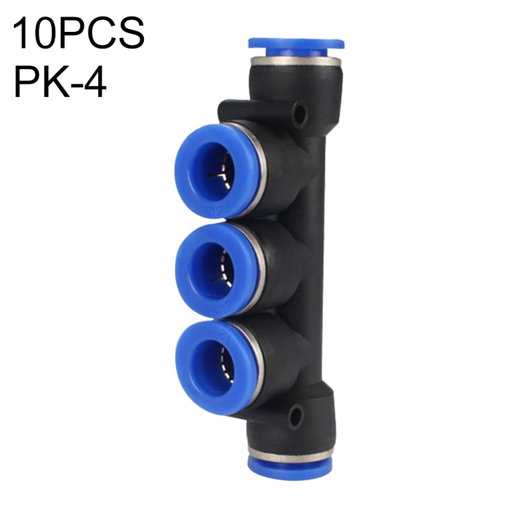 PK-4 LAIZE 10pcs Plastic Five Port Pneumatic Quick Fitting Connector