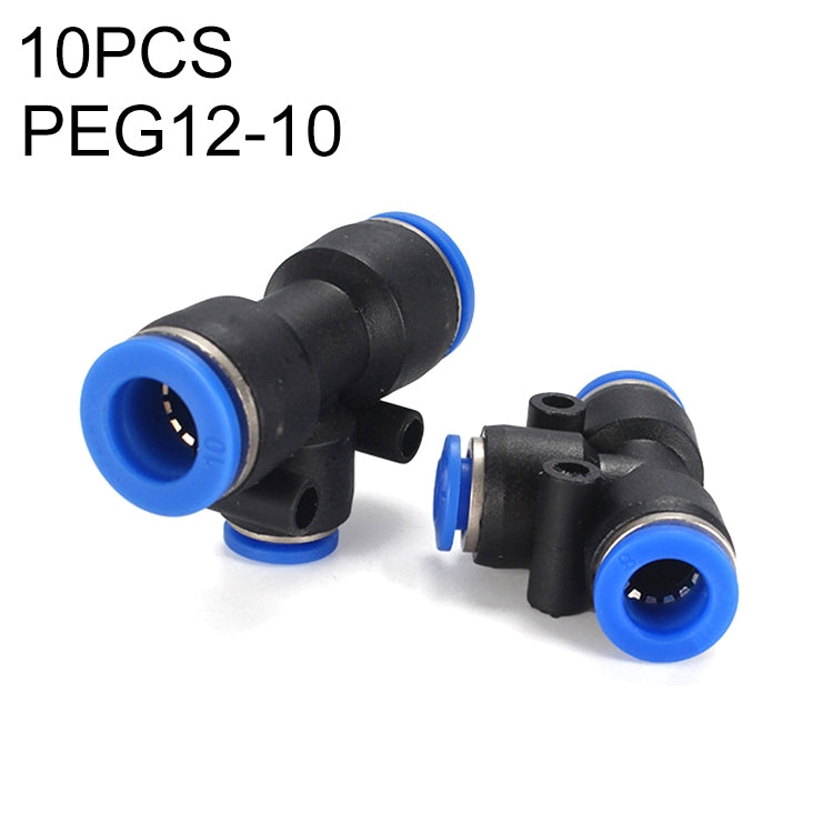 PEG12-10 LAIZE 10pcs Plastic Y-type Tee Reducing Pneumatic Quick Fitting Connector