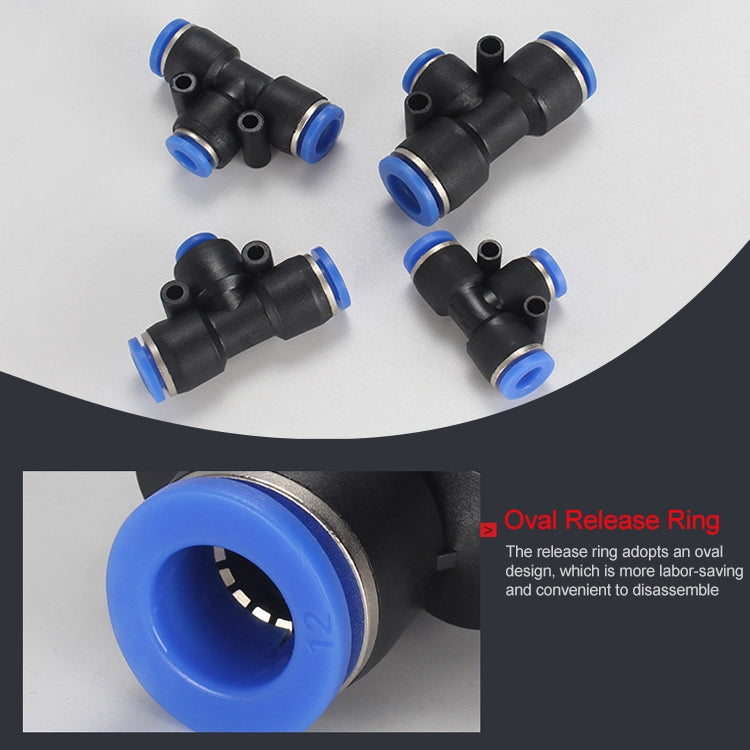 PEG16-12 LAIZE 10pcs Plastic Y-type Tee Reducing Pneumatic Quick Fitting Connector