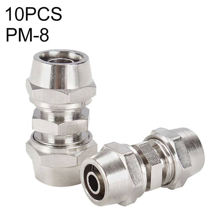 PM-8 LAIZE 2pcsNickel Plated Copper Straight Pneumatic Quick Connector