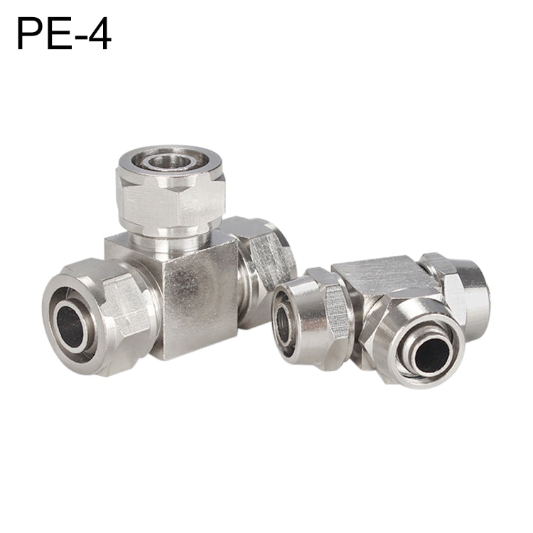 PE-4 LAIZE Nickel Plated Copper Y-type Tee Pneumatic Quick Connector