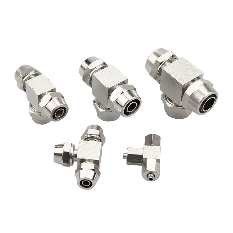 PE-4 LAIZE Nickel Plated Copper Y-type Tee Pneumatic Quick Connector