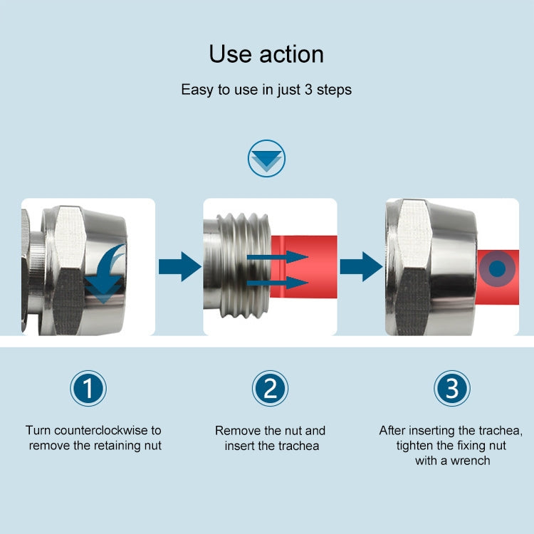 PZA-4 LAIZE Nickel Plated Copper Y-type Tee Pneumatic Quick Connector