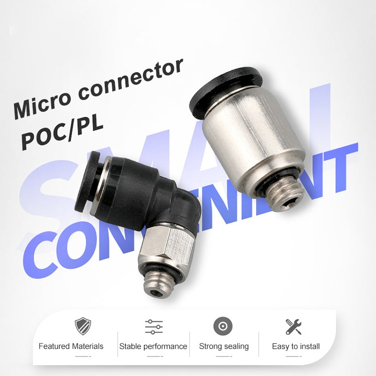 PL4-M3C LAIZE 2pcs Nickel Plated Copper Mini Pneumatic Quick Connector