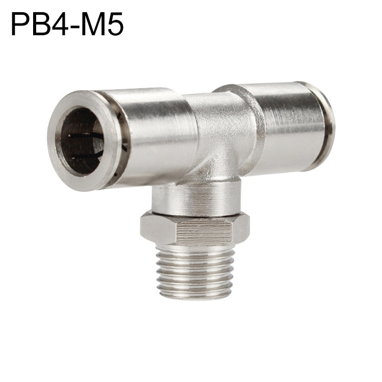 PB4-M5 LAIZE Nickel Plated Copper Male Tee Branch Pneumatic Quick Connector