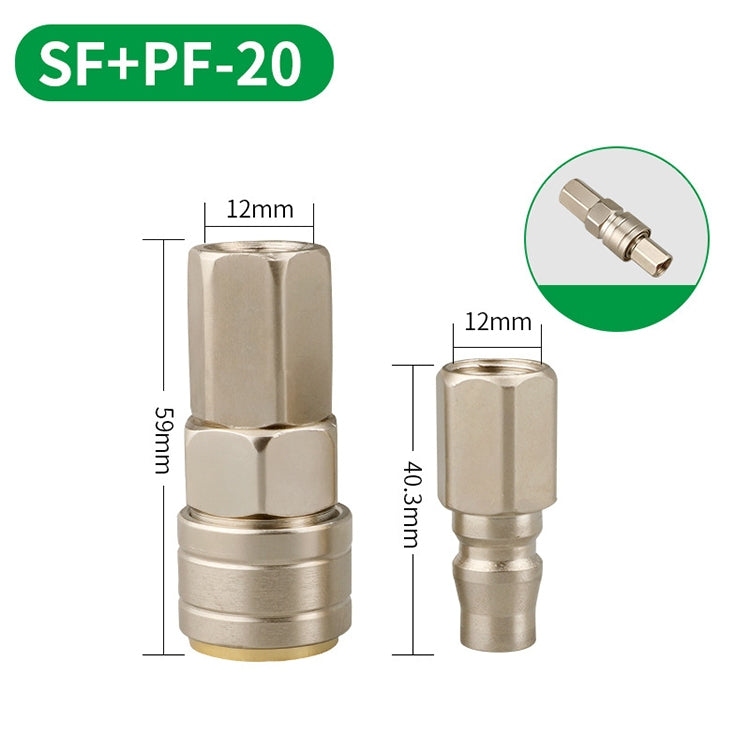 LAIZE SF+PF-20 10pcs C-type Self-lock Pneumatic Quick Fitting Connector