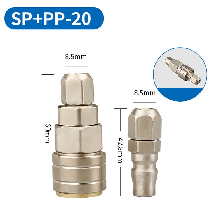 LAIZE SP+PP-20 10pcs C-type Self-lock Pneumatic Quick Fitting Connector