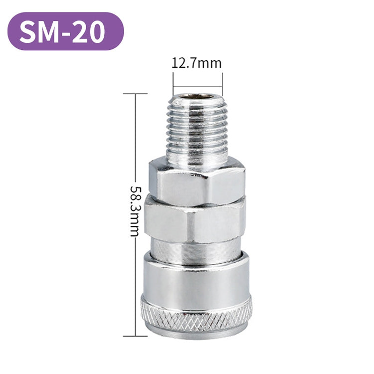 LAIZE SM-20 10pcs C-type Self-lock Air Tube Pneumatic Quick Fitting Connector