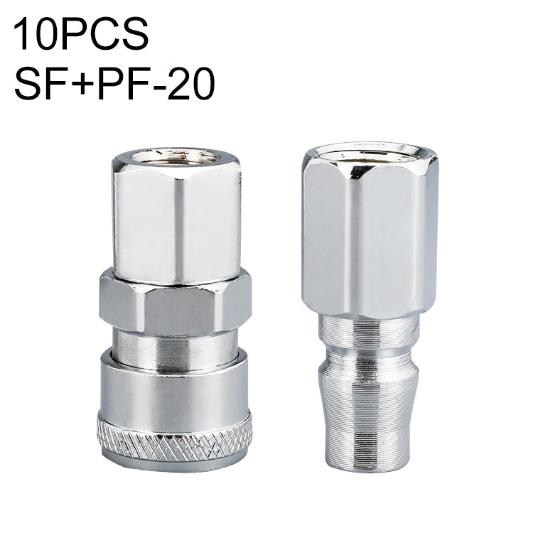 LAIZE SF+PF-20 10pcs C-type Self-lock Air Tube Pneumatic Quick Fitting Connector