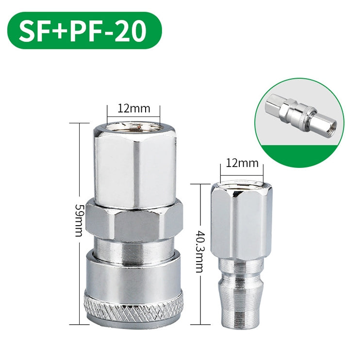 LAIZE SF+PF-20 10pcs C-type Self-lock Air Tube Pneumatic Quick Fitting Connector