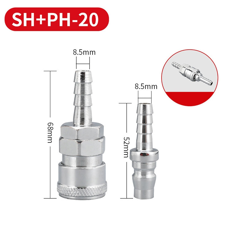 LAIZE SH+PH-20 10pcs C-type Self-lock Air Tube Pneumatic Quick Fitting Connector